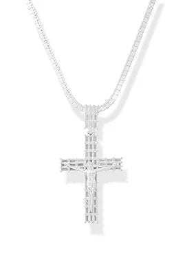 Cruz Cristo Zircônia Prata