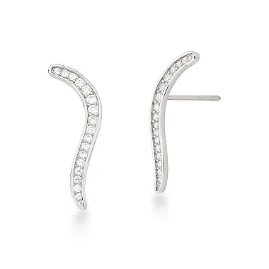 Brinco Asas Earcuff 1 Volta Ródio Branco