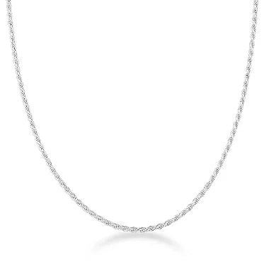 Cordão Baiano Ródio Branco 60cm