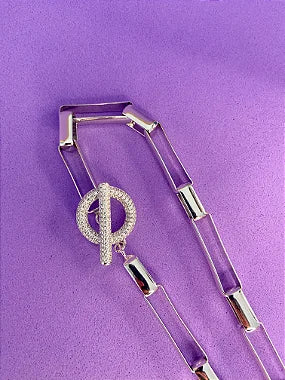 Pulseira Fecho T Ródio Branco